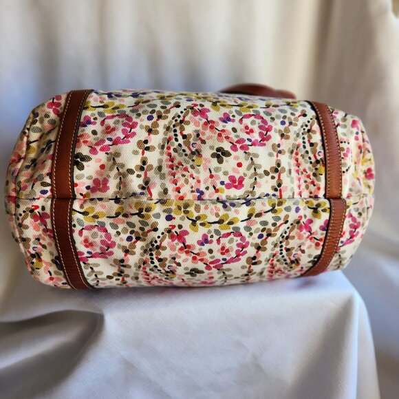 Patricia Nash Floral Cotton/Italy Leather Lady Handbag/Shoulder Bag - Picture 7 of 16